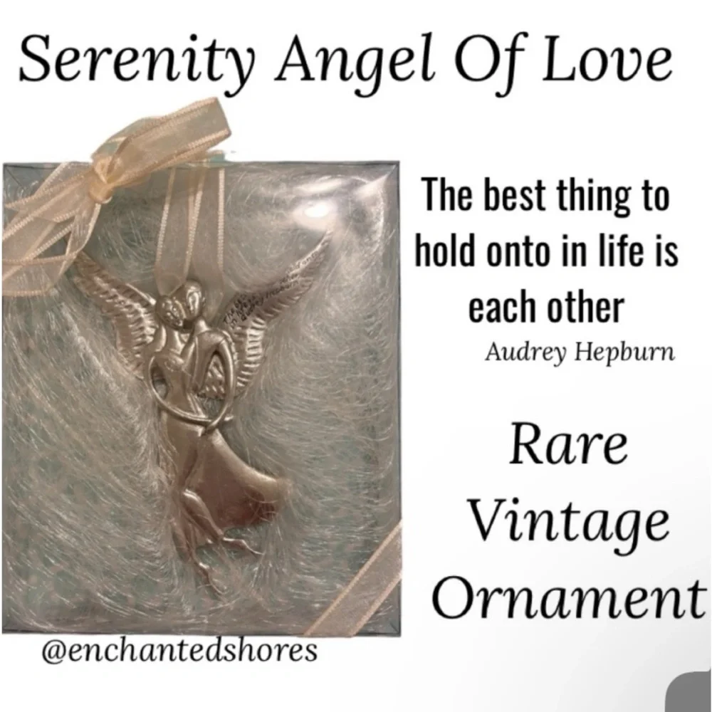 Vintage Christmas Ornament Serenity Angel Of Love Pewter Midwest Cannon Falls
